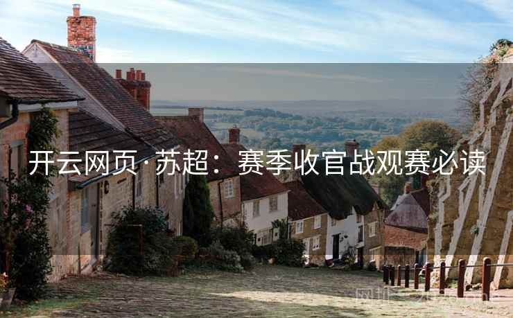 开云网页·苏超：赛季收官战观赛必读  第1张